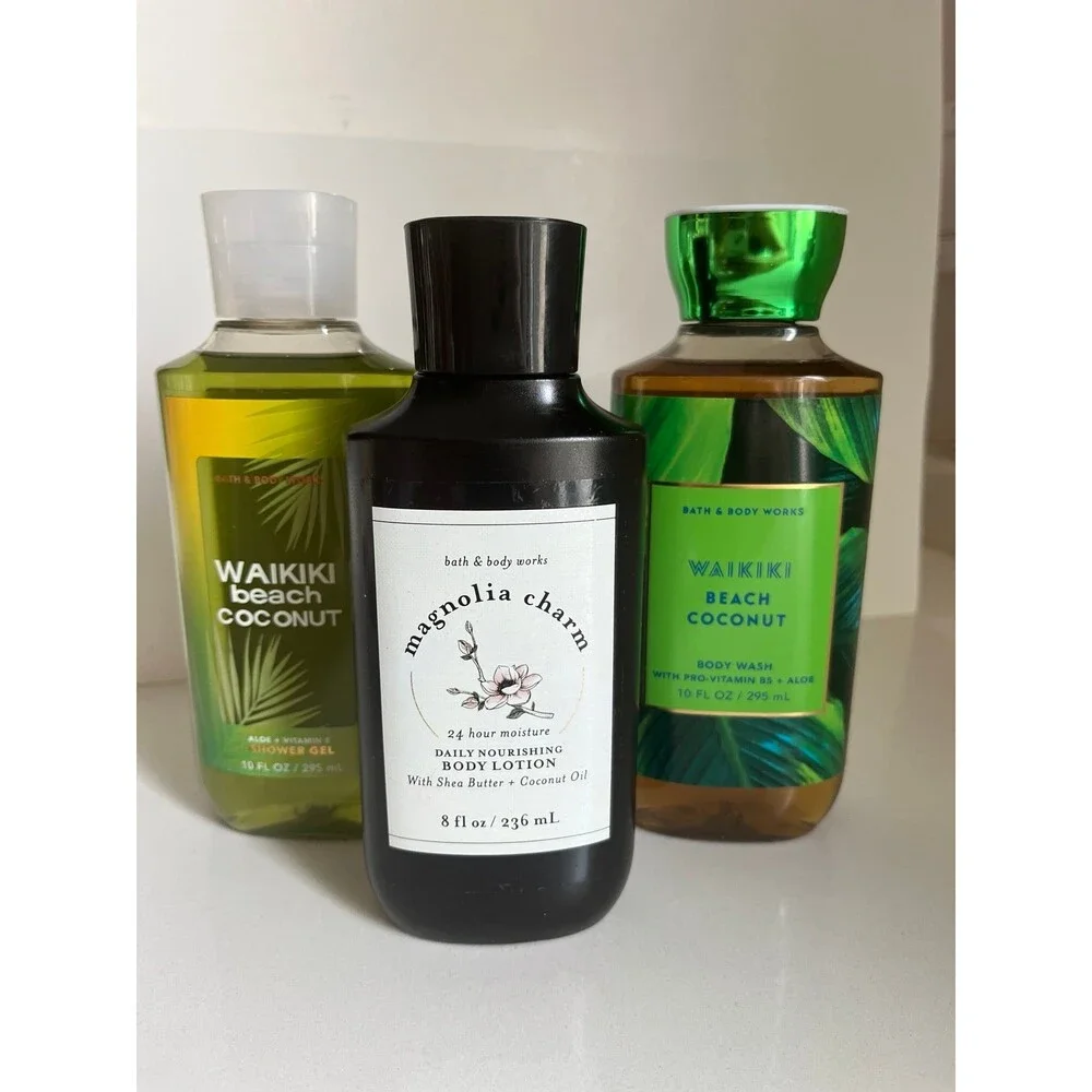 Bath & Body Works WAIKIKI BEACH COCONUT Wash Lot & Magnolia Charm